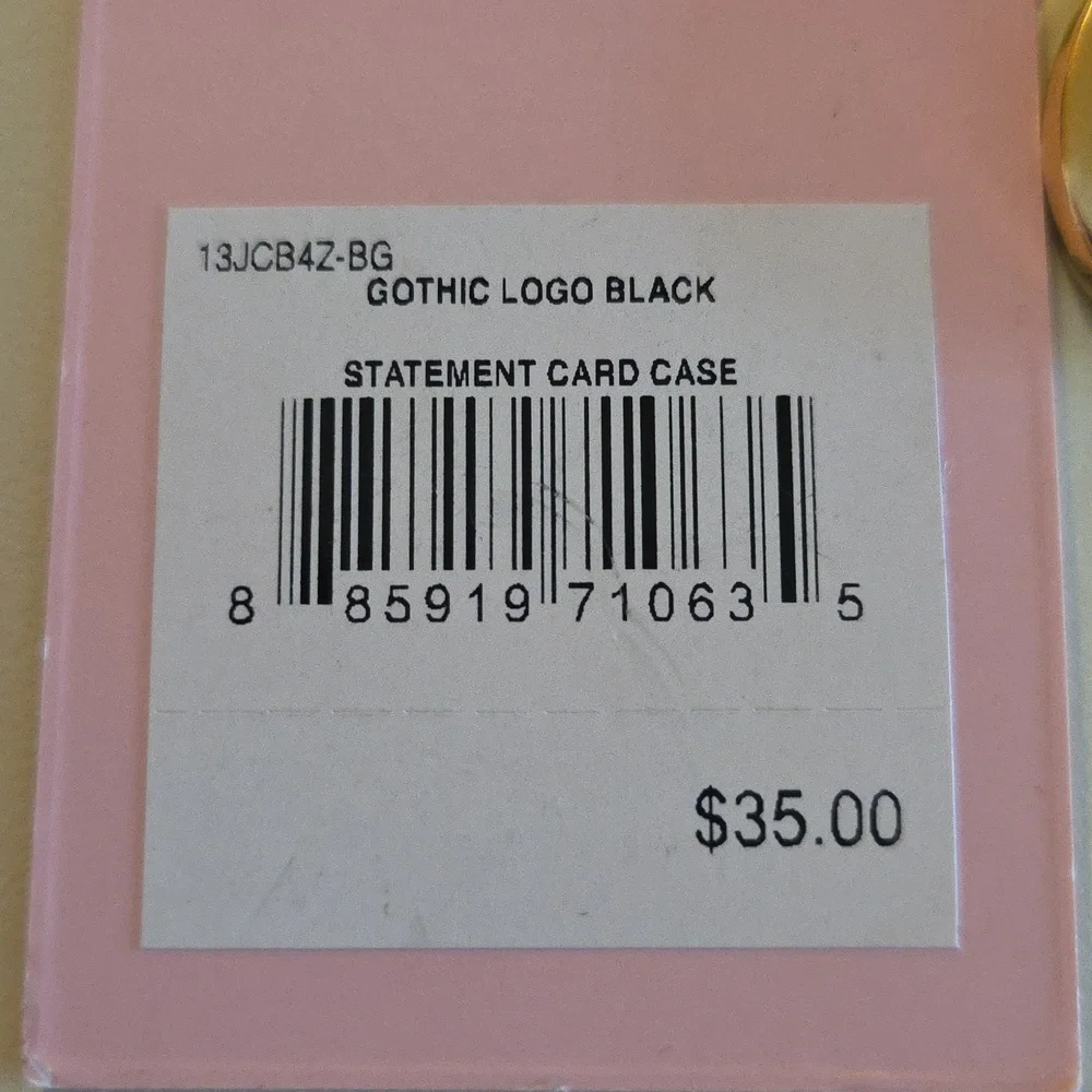 NEW JUICY COUTURE Statement Card Case Gothic Logo Black‎